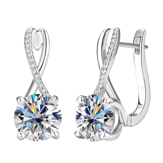 8mm Round Moissanite Earrings