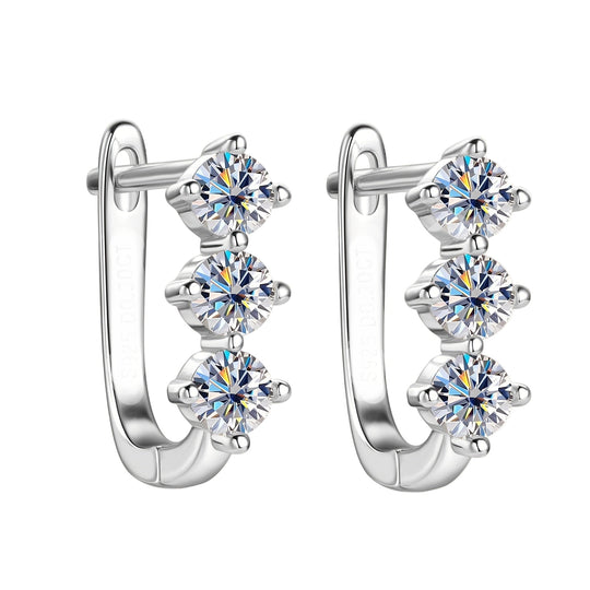 Moissanite Hoop Earrings