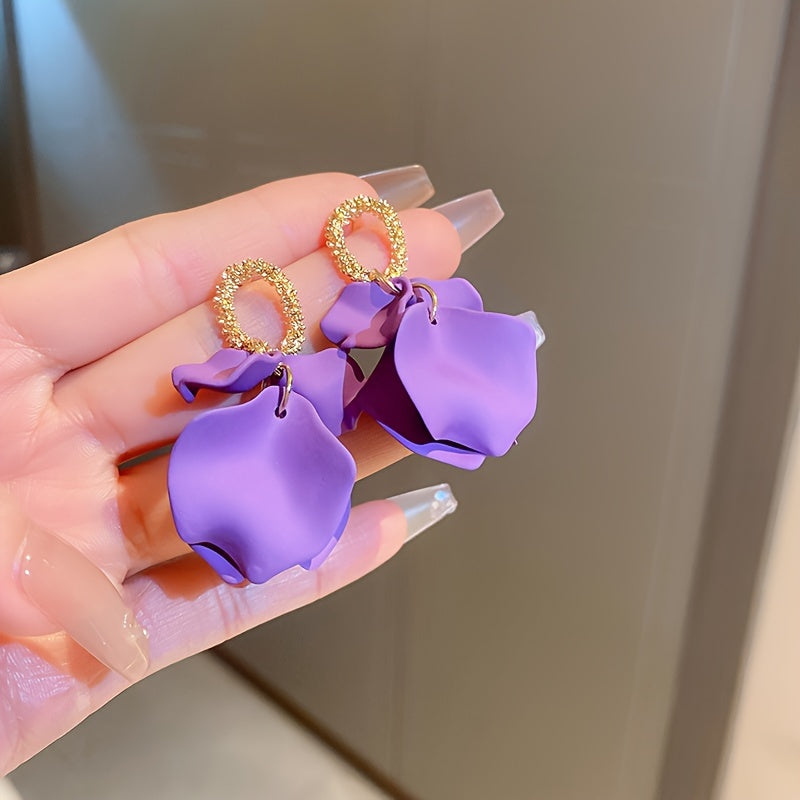 Elegant Tassel Petal Earrings