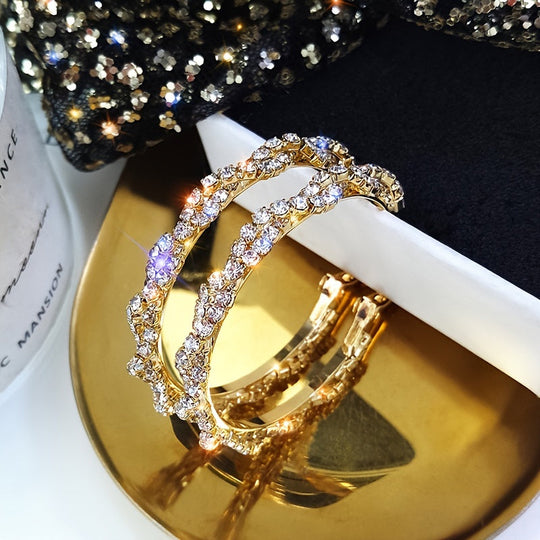 Luxurious Bling Hollow-Out Circle Earrings