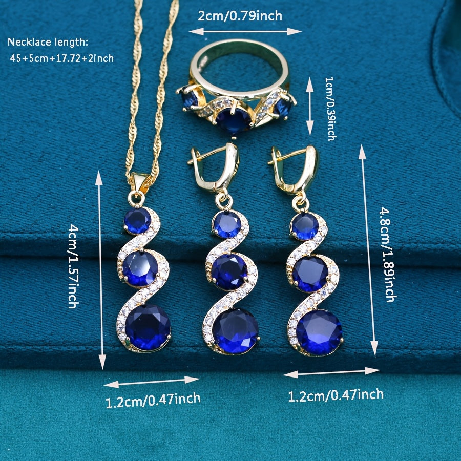 Elegant Blue Jewelry Set