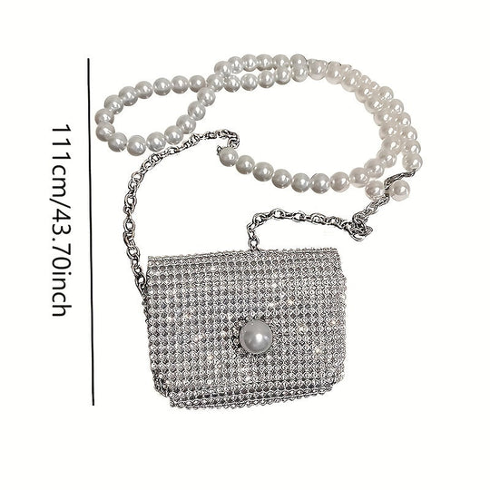 Hip-Hop Pearl Waist Bag with Chain