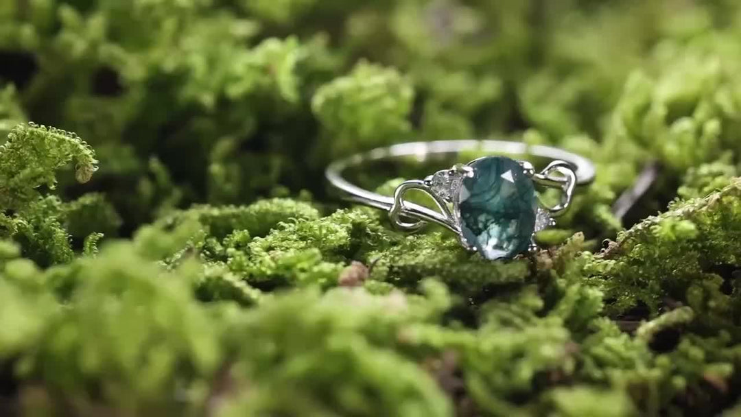 Plated Moss Agate Ring
