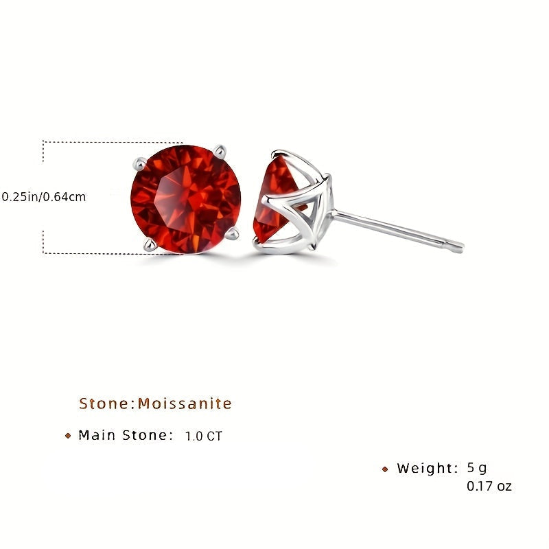 Genuine Moissanite Stud Earrings