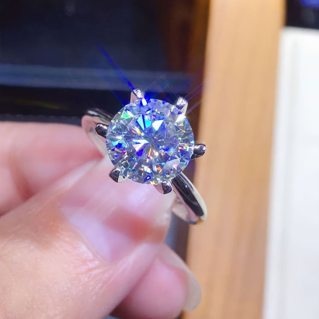 Classic Round Six-Prong Moissanite Engagement Ring