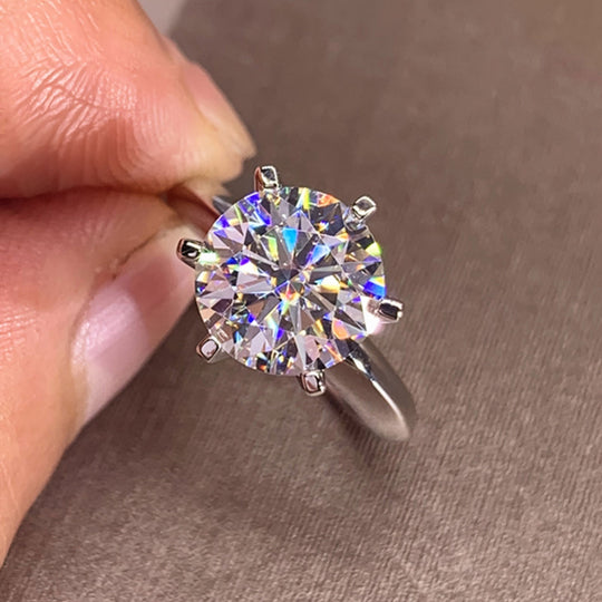 Classic Round Six-Prong Moissanite Engagement Ring
