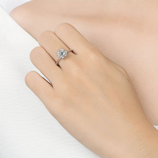 Classic Round Six-Prong Moissanite Engagement Ring
