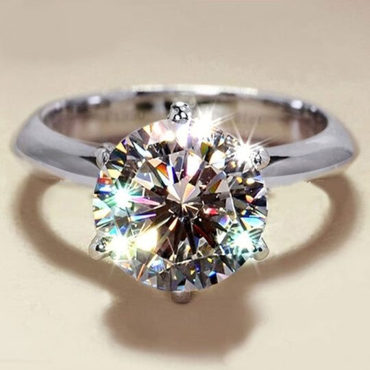 Classic Round Six-Prong Moissanite Engagement Ring