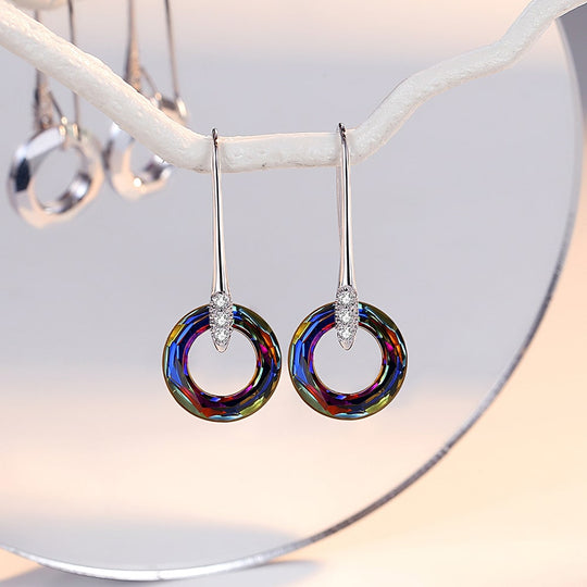 Cosmic Ring Crystal Drop Earrings