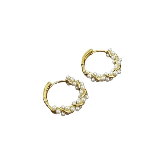 Pearl Hoop Earrings