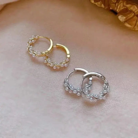 Pearl Hoop Earrings