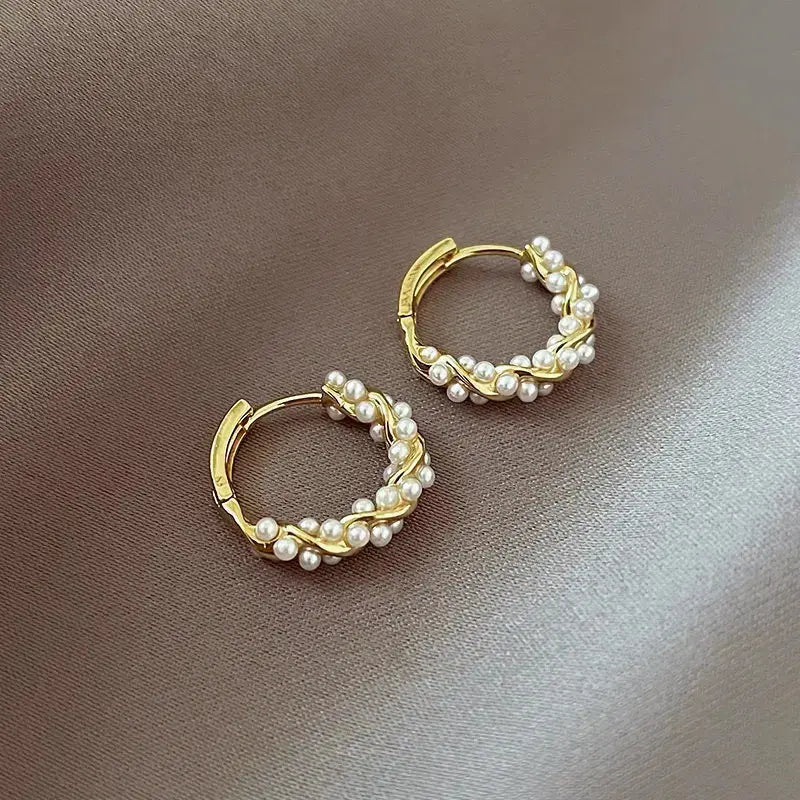 Pearl Hoop Earrings