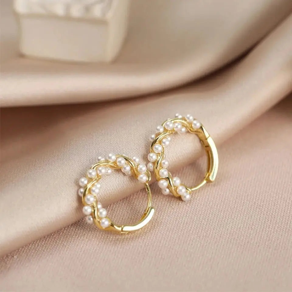 Pearl Hoop Earrings