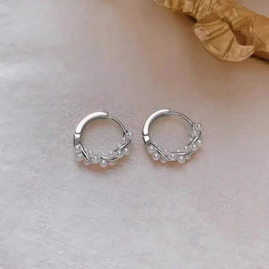 Pearl Hoop Earrings