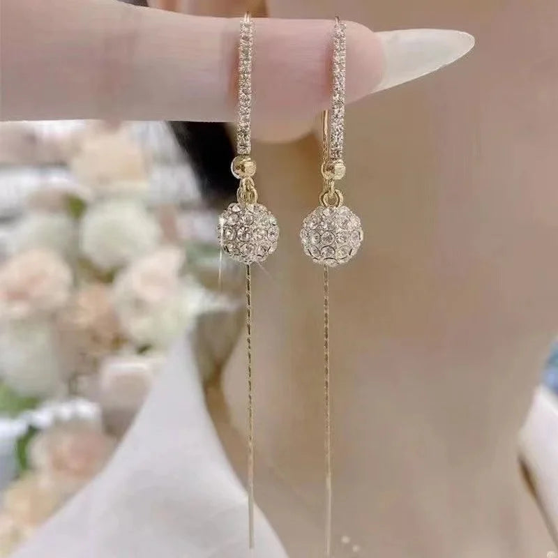 Women's Zircon Ball Pendant  Earrings