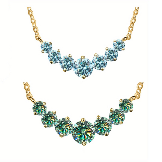 Gold-Plated Moissanite Pendant Necklace