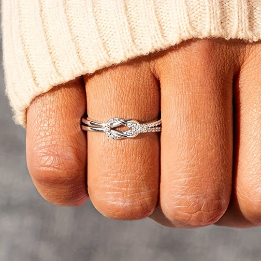 Elegant Twist Infinity Cubic Zirconia Ring