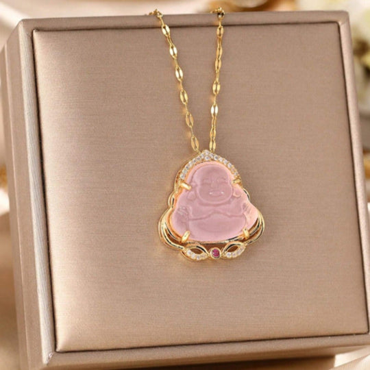 Colorful Jade Buddha Pendant Necklace