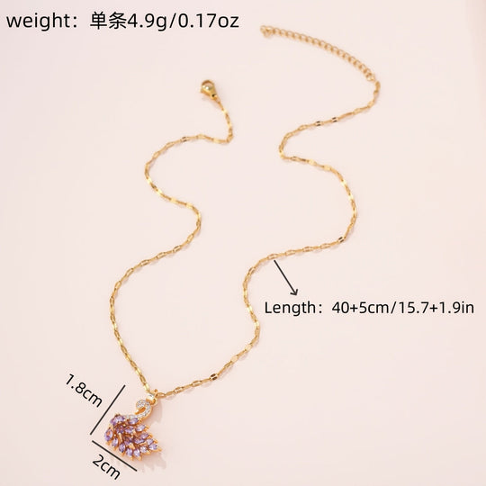 Elegant Swan Zirconia Pendant Necklace