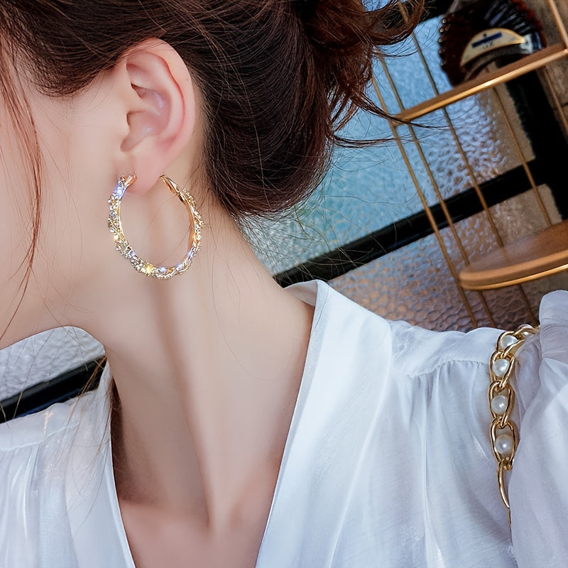 Luxurious Bling Hollow-Out Circle Earrings