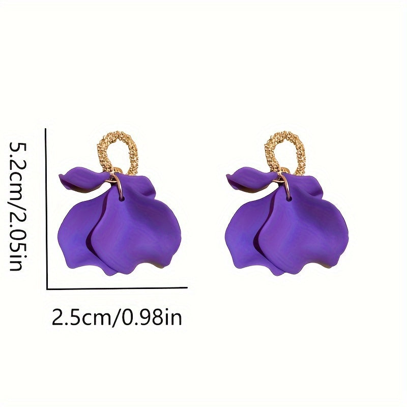 Elegant Tassel Petal Earrings