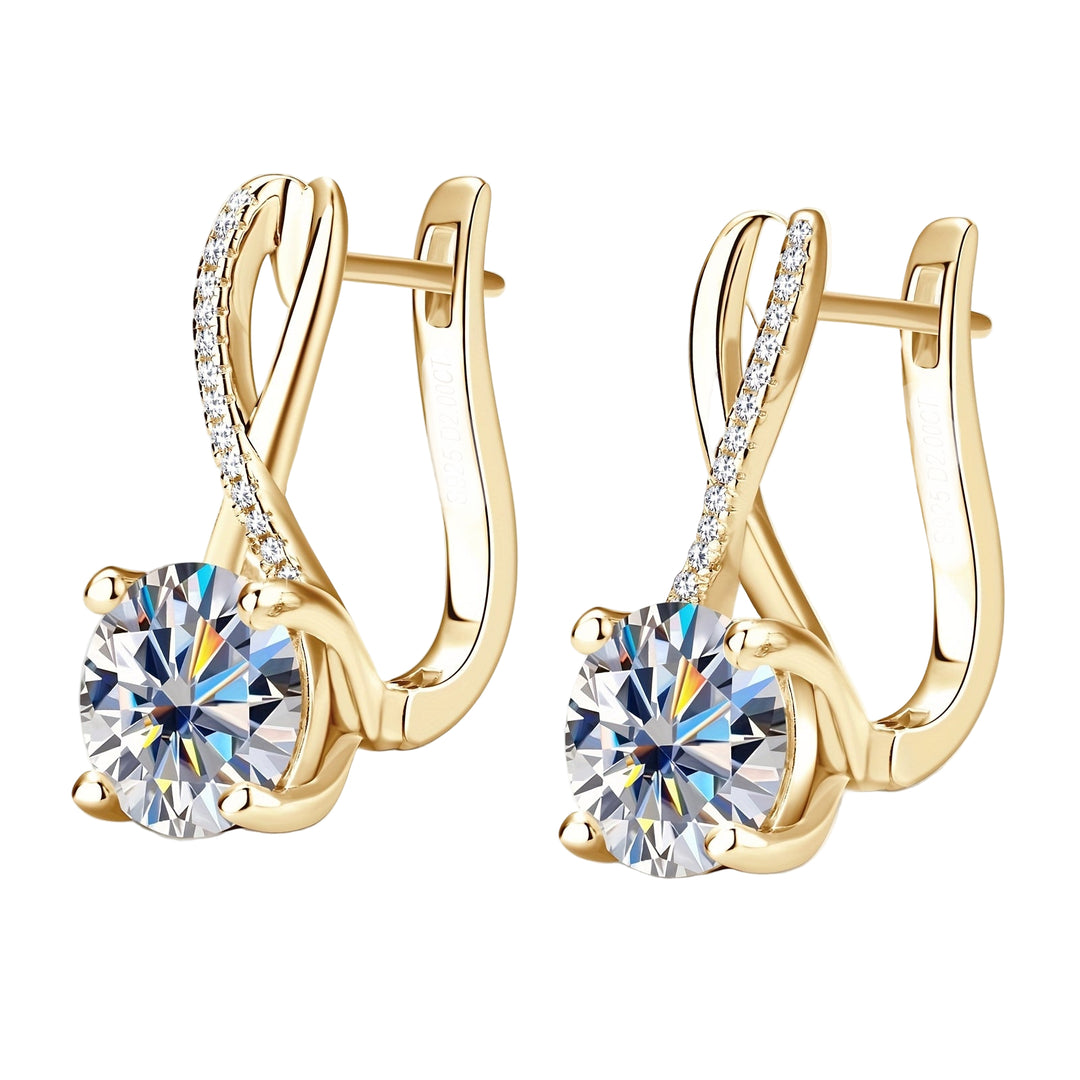 8mm Round Moissanite Earrings
