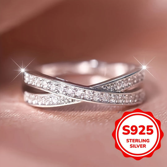 Minimalist Trendy X Shape Promise Ring
