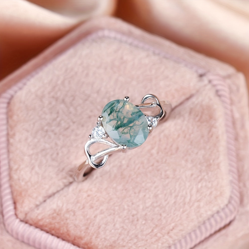 Plated Moss Agate Ring