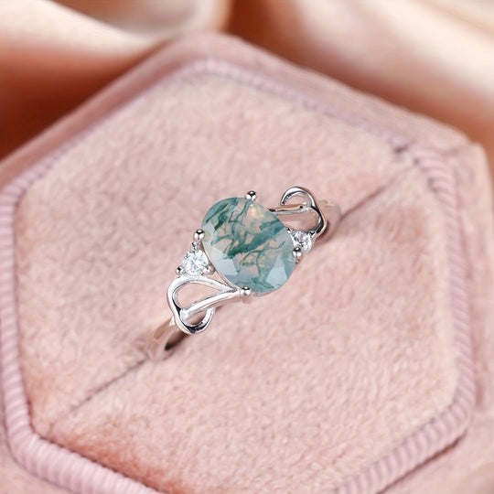 Plated Moss Agate Ring