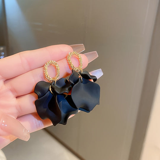 Elegant Tassel Petal Earrings