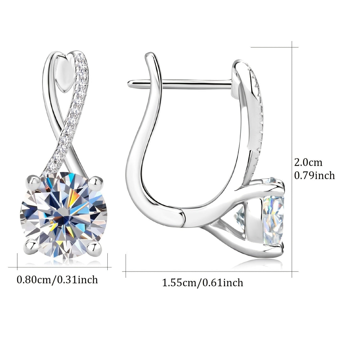 8mm Round Moissanite Earrings