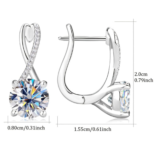 8mm Round Moissanite Earrings