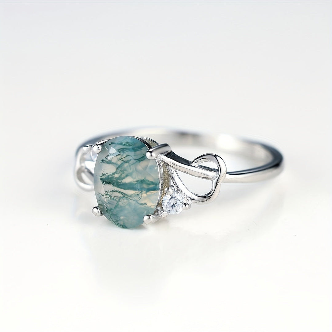 Plated Moss Agate Ring