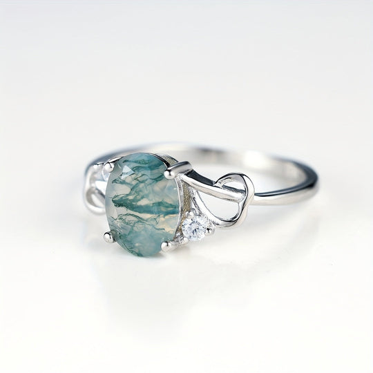 Plated Moss Agate Ring