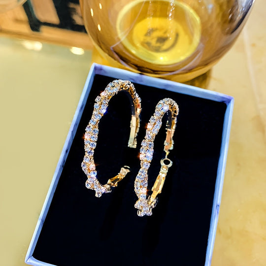 Luxurious Bling Hollow-Out Circle Earrings