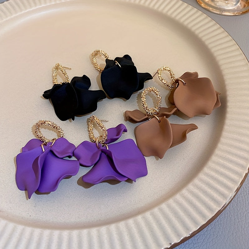 Elegant Tassel Petal Earrings