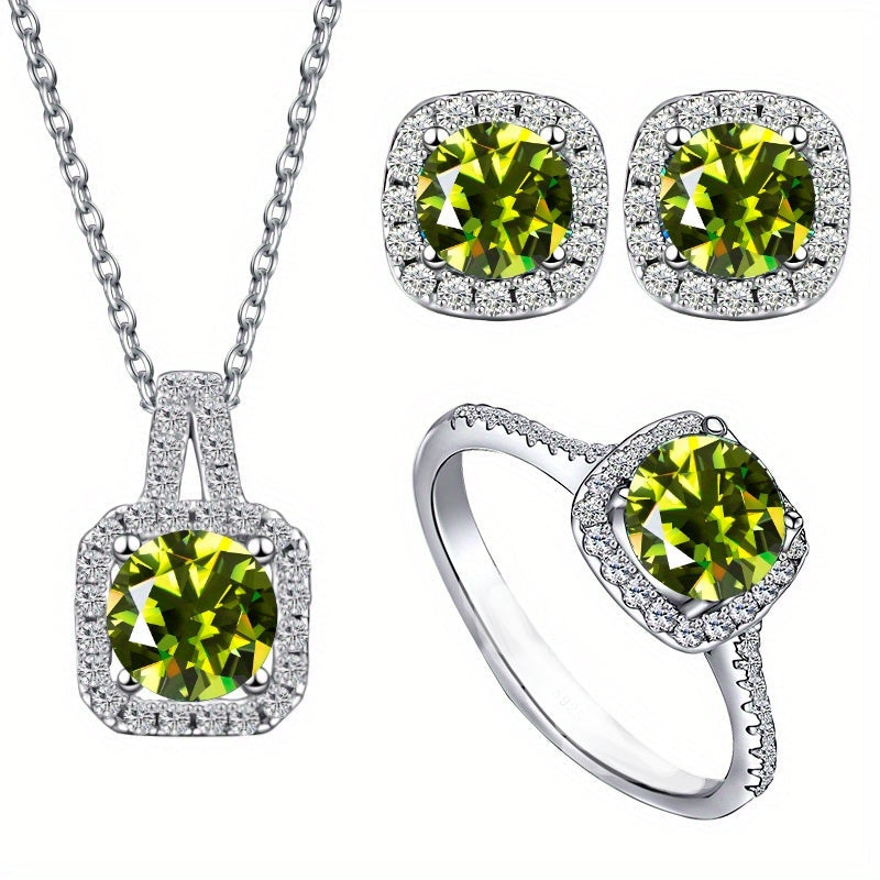 Moissanite Silver Jewelry Set