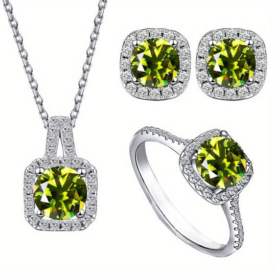 Moissanite Silver Jewelry Set