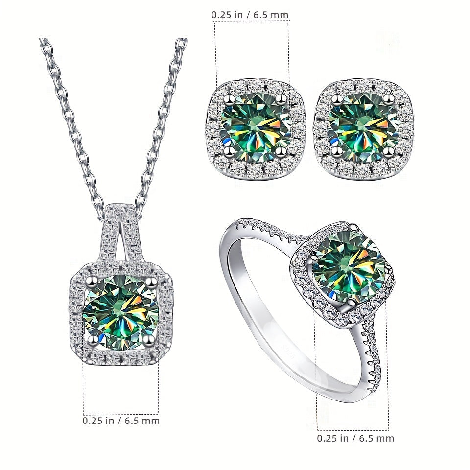 Moissanite Silver Jewelry Set