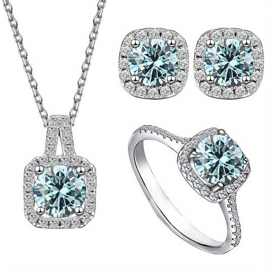 Moissanite Silver Jewelry Set