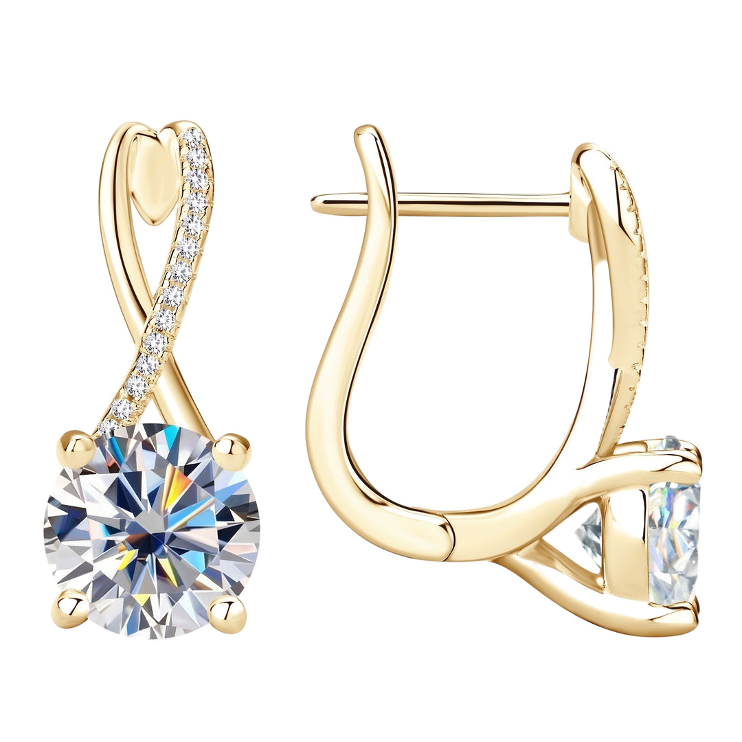 8mm Round Moissanite Earrings