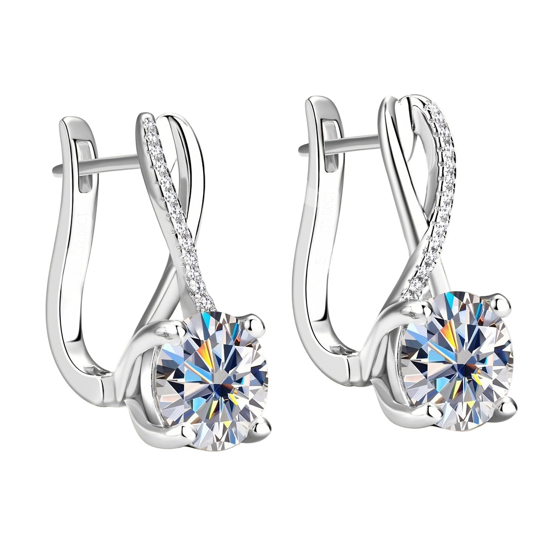 8mm Round Moissanite Earrings