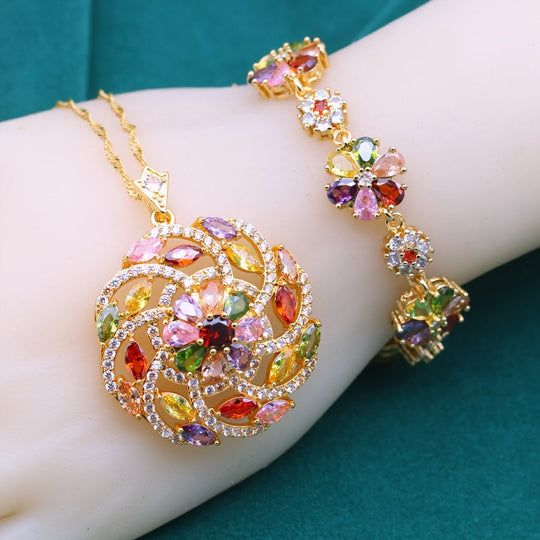 Bohemian Colorful Zirconia Jewelry Set