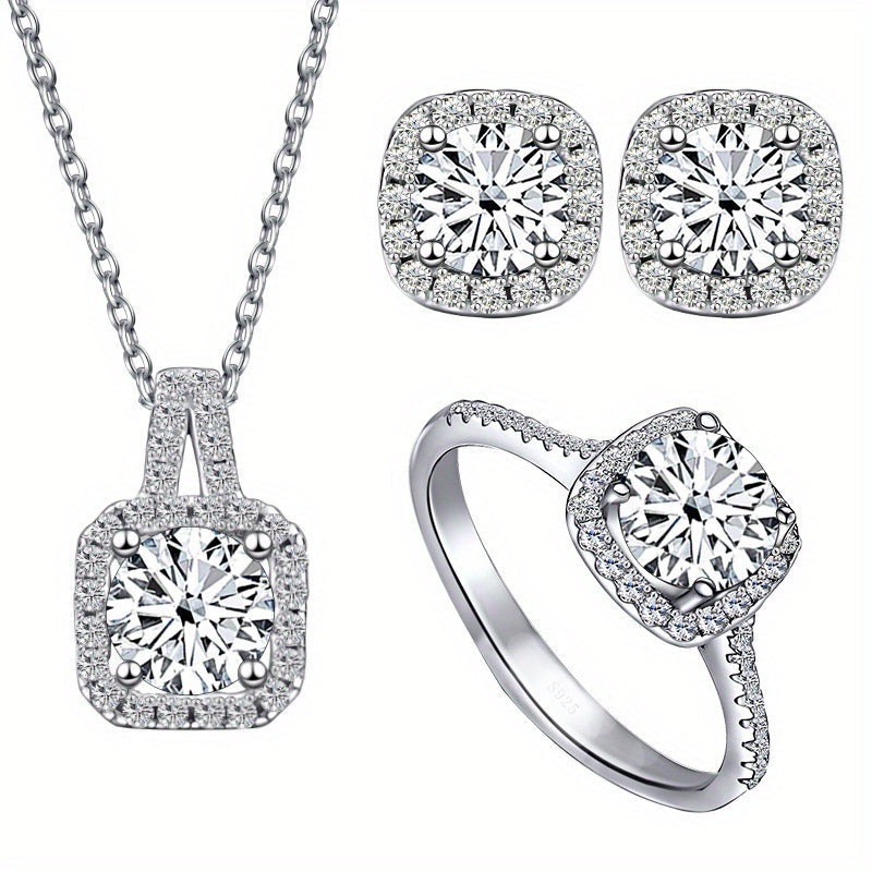 Moissanite Silver Jewelry Set