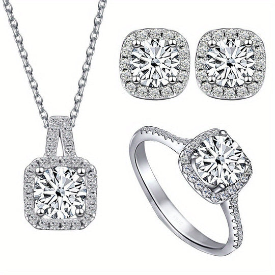 Moissanite Silver Jewelry Set