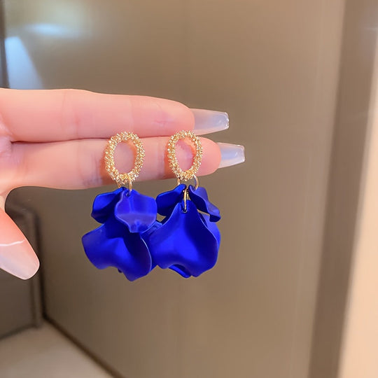 Elegant Tassel Petal Earrings