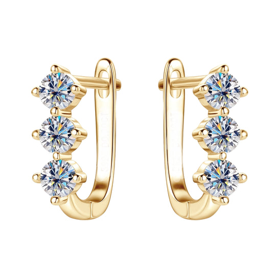 Moissanite Hoop Earrings
