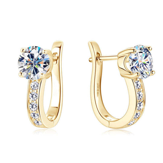 Moissanite Huggie Earrings