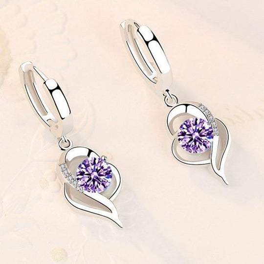 Zirconia Inlaid Floral Earrings